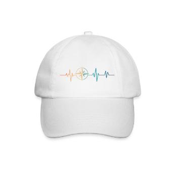 Battement de coeur rétro boussole - Casquette classique - blanc/blanc - Devant