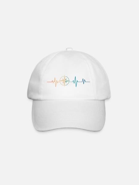Battement de coeur rétro boussole - Casquette classique - blanc/blanc