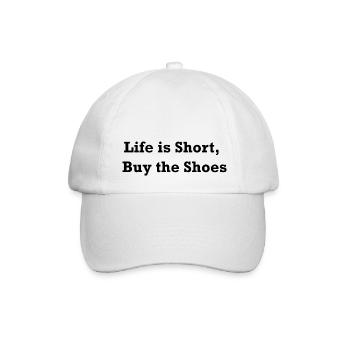 La vie est courte, achetez les chaussures - Casquette classique - blanc/blanc - Devant