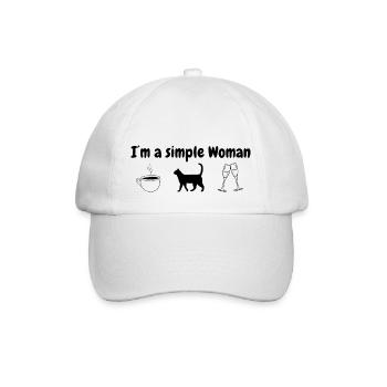 I’m a simple woman - Baseballkappe - Weiß/Weiß - Vorne