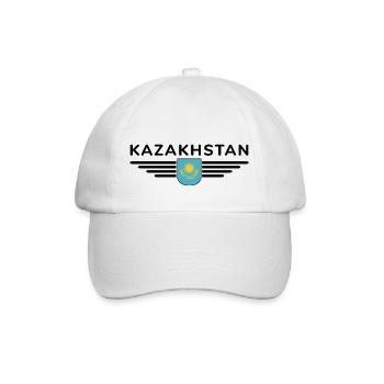 Kasachstan Design – Steppe und Tradition - Baseballkappe - Weiß/Weiß - Vorne