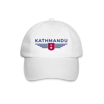 Kathmandu Design – Nepals Herz - Baseballkappe - Weiß/Weiß - Vorne