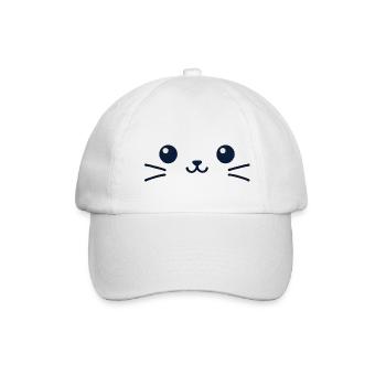 Chat Mystère: Minimalisme Élégant - Casquette classique - blanc/blanc - Devant
