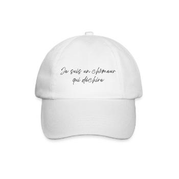 Je suis un chômeur qui déchire - Casquette classique - blanc/blanc - Devant