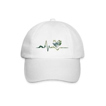 Natur - Herzschlag - Baseballkappe - Weiß/Weiß - Vorne