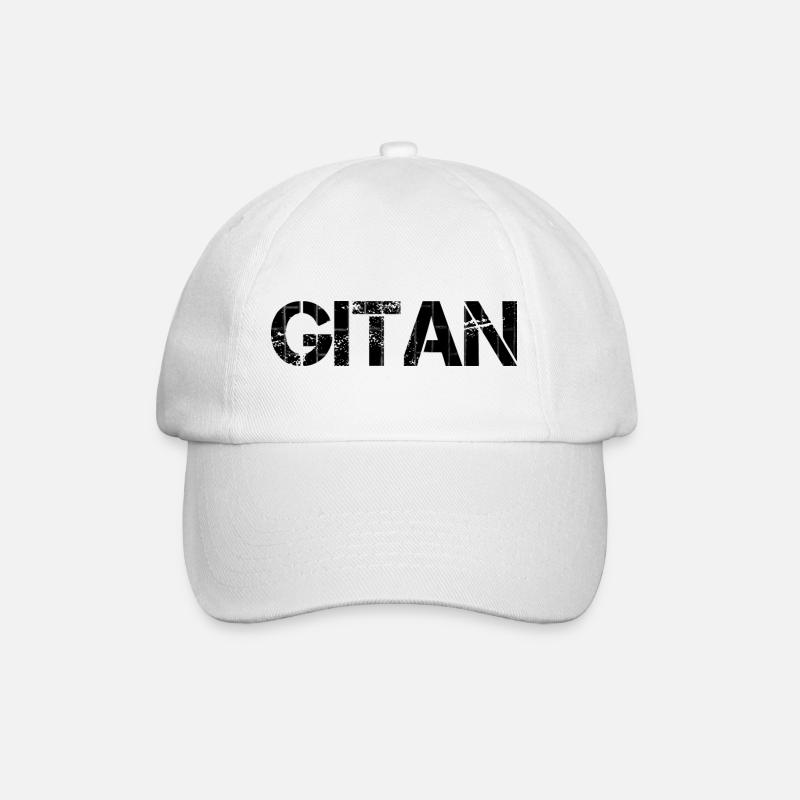 Gitan usé brique brun - Casquette classique - blanc/blanc