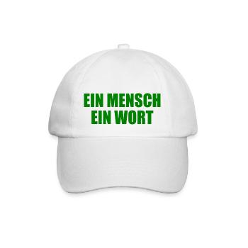 ein mensch ein wort - Baseballkappe - Weiß/Weiß - Vorne