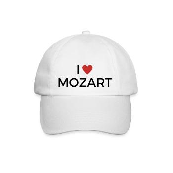 Ich liebe Mozart! - Baseballkappe - Weiß/Weiß - Vorne