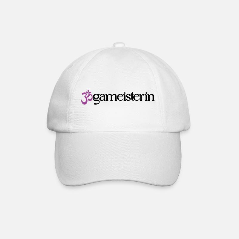 Jogameisterin - Typografisches OM (3-Farbig) - Baseballkappe - Weiß/Weiß