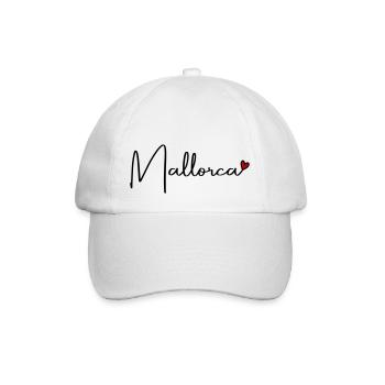 Mallorca Herz - Baseballkappe - Weiß/Weiß - Vorne
