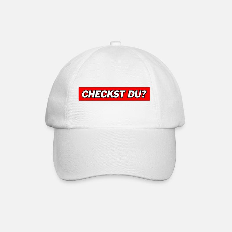 Checkst Du - Funny Memes - Baseballkappe - Weiß/Weiß
