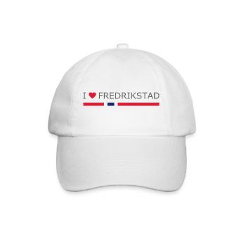 I love Fredrikstad - Norway - Norge - Norwegen - Baseballkappe - Weiß/Weiß - Vorne