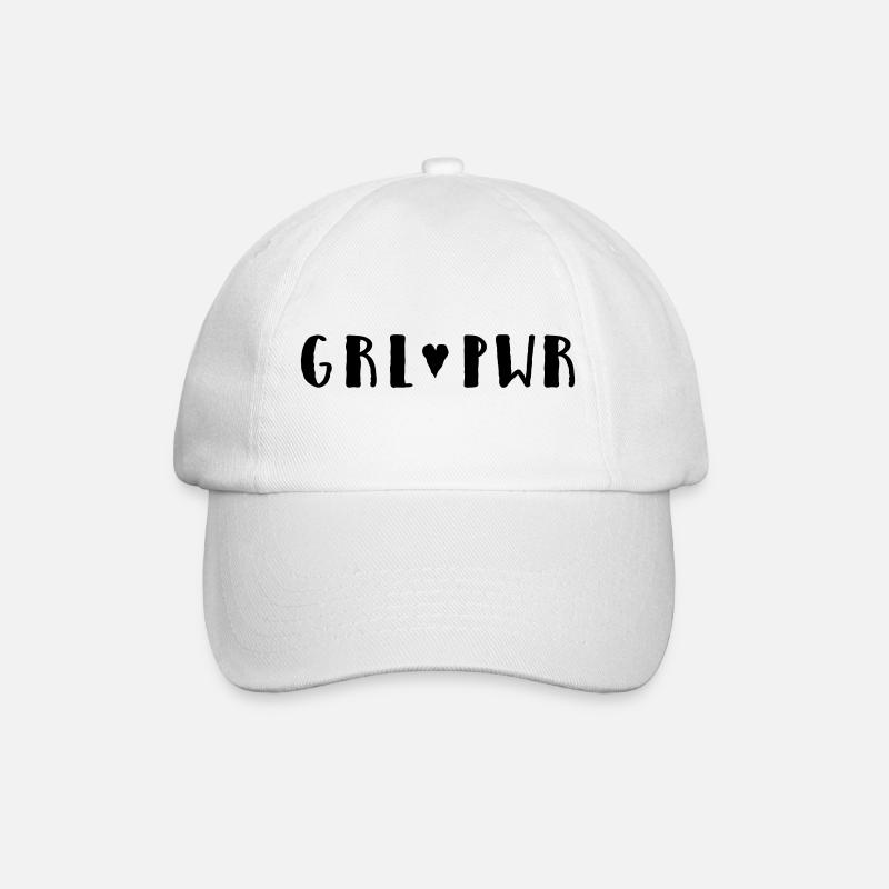 Girl 🖤 Power - Baseball Cap - white/white