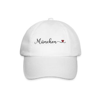 München Herz - Baseballkappe - Weiß/Weiß - Vorne