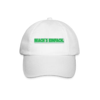 Machs einfach  / Lustiges T-Shirt für jeden Tag - Baseballkappe - Weiß/Weiß - Vorne