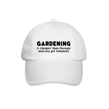 Gardening is Cheaper than Therapy... - Baseball Cap - white/white - Front