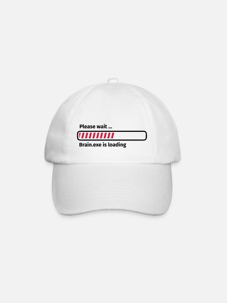Please wait brain.exe is loading - Baseballkappe - Weiß/Weiß