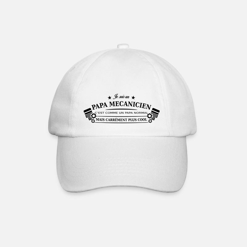 papa mecanicien - Casquette classique - blanc/blanc