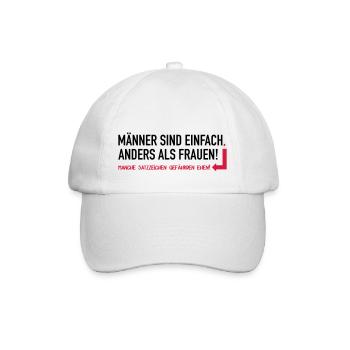 Männer sind einfach anders als Frauen - Baseballkappe - Weiß/Weiß - Vorne