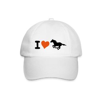 i J'aime l'amour coeur cheval chevaux poney coeur - Casquette classique - blanc/blanc - Devant