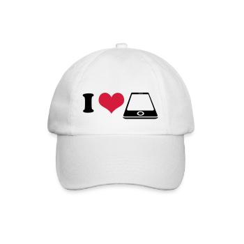 I love Smartphone - Baseballkappe - Weiß/Weiß - Vorne