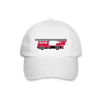 Feuerwehrauto (fire engine) - Baseballkappe - Weiß/Weiß - Vorne