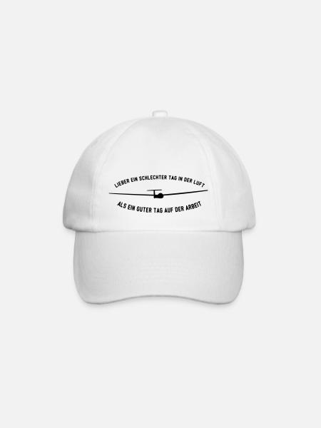 Segelflieger Tag Geschenk Pilot - Baseballkappe - Weiß/Weiß