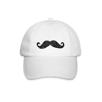 Mustachios - Baseball Cap - white/white - Front