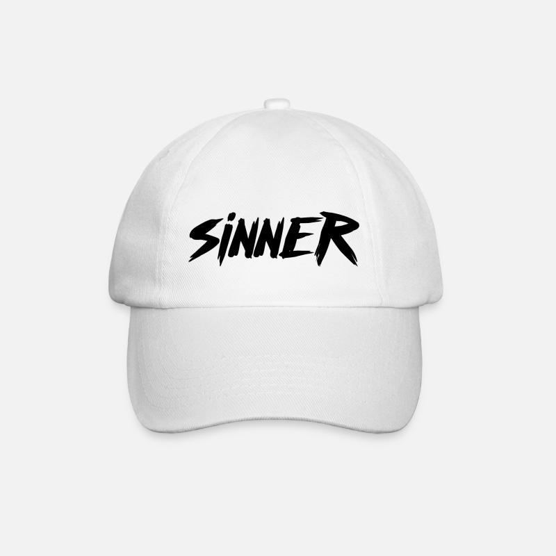 Sinner Graphic - Baseball Cap - white/white