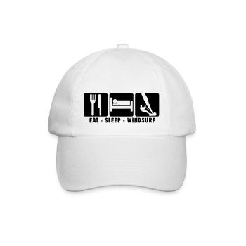 EAT SLEEP WINDSURF 3 - Baseball Cap - white/white - Front