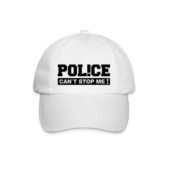 police_cant_stop_me_rk1 - Baseball Cap - white/white - Front