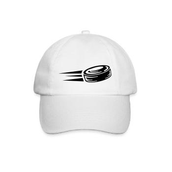 hockey_puk_f1 - Baseball Cap - white/white - Front