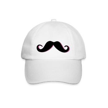 Funky Mustache - Baseballkappe - Weiß/Weiß - Vorne
