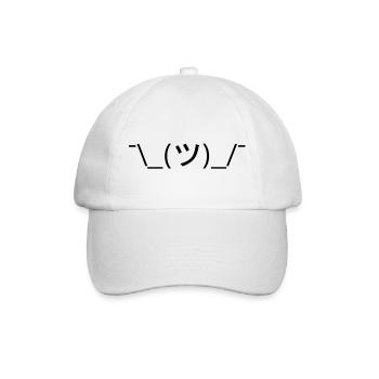 Shrug Emoticon ¯\_(ツ)_/¯ Japanese Kaomoji - Baseball Cap - white/white - Front
