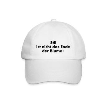 Stil ist nicht das Ende der Blume - Baseballkappe - Weiß/Weiß - Vorne