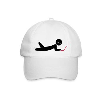 A programmer using a laptop - Baseball Cap - white/white - Front