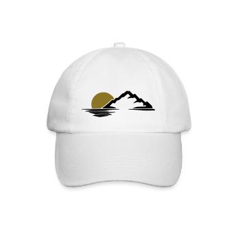 Berge Sonne Insel - Baseballkappe - Weiß/Weiß - Vorne