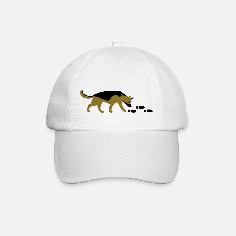 Mantrailer Shepherd vector - Baseball Cap - white/white