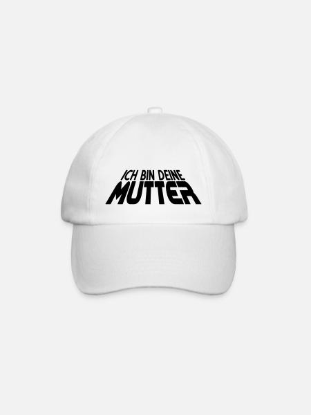 Ich bin deine MUTTER 3D (1c) - Baseballkappe - Weiß/Weiß