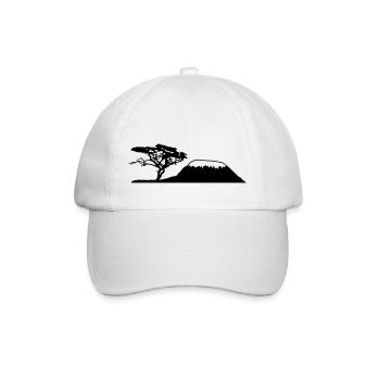 Afrika Baum Berg Kilimandscharo - Baseballkappe - Weiß/Weiß - Vorne