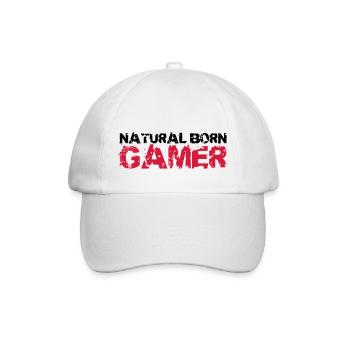 Natural Born Gamer - Baseballkappe - Weiß/Weiß - Vorne
