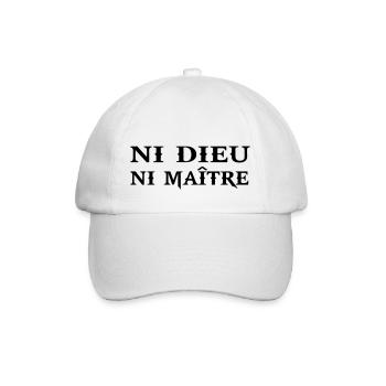 ni dieu ni maitre citation phrase humour anar - Casquette classique - blanc/blanc - Devant