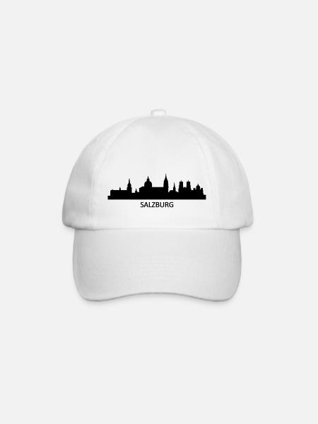 Skyline Salzburg Text - Baseballkappe - Weiß/Weiß