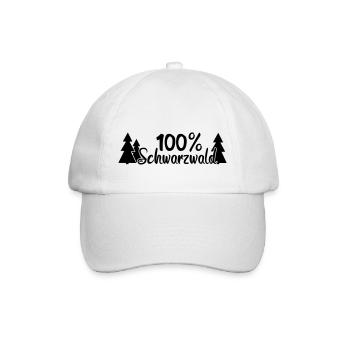 100% Schwarzwald - Baseballkappe - Weiß/Weiß - Vorne