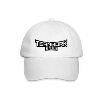 crew teamwork cool design in action logo team work - Baseball Cap - white/white - Front