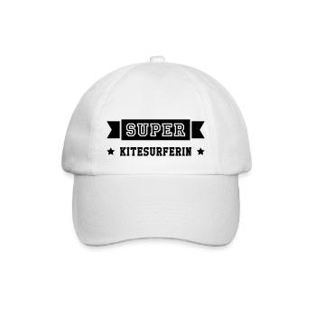 Kitesurf Kitesurfer Kite Kitesurfen Surf Surfer - Baseballkappe - Weiß/Weiß - Vorne