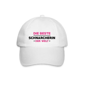 Schnarcher Schnarcherin Schnarchen Schlaf Humor - Baseballkappe - Weiß/Weiß - Vorne