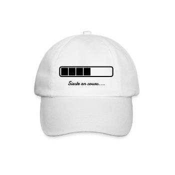 Sieste en cours - Humour - Drôle - Blague - Fun - Casquette classique - blanc/blanc - Devant