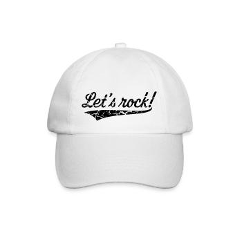 Let's Rock! (Rock 'n' Roll Music / Vintage) - Baseball Cap - white/white - Front