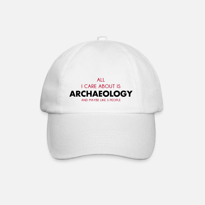 all i care about is archaeology - Baseball Cap - white/white